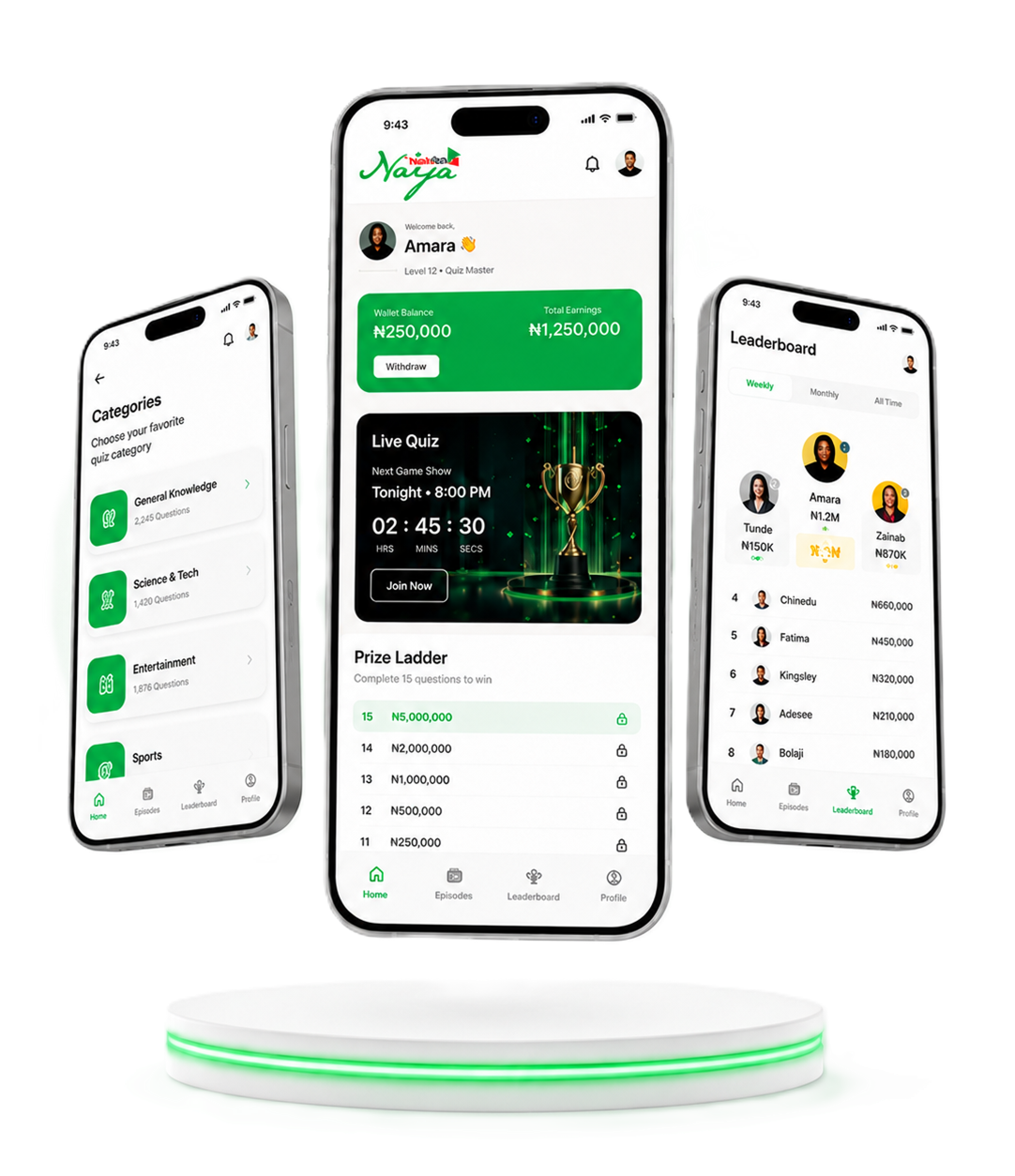 ThinkRich Naija mobile app screens